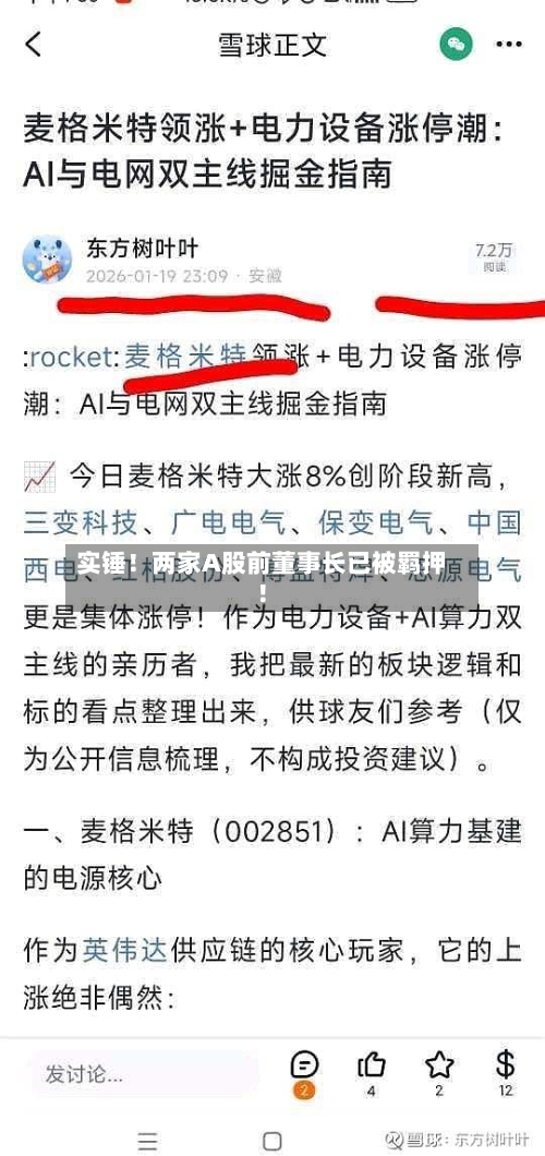 实锤！两家A股前董事长已被羁押！-第2张图片